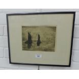 Robert Smith Forrest, (1871 - 1943) Two sailing boats, Dry point etching, signed R.A, under the