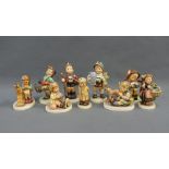 Collection of nine Goebel and Hummel figures, tallest 14cm (9)