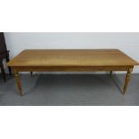 Large pine trencher style table, 77 x 242 x 90cm