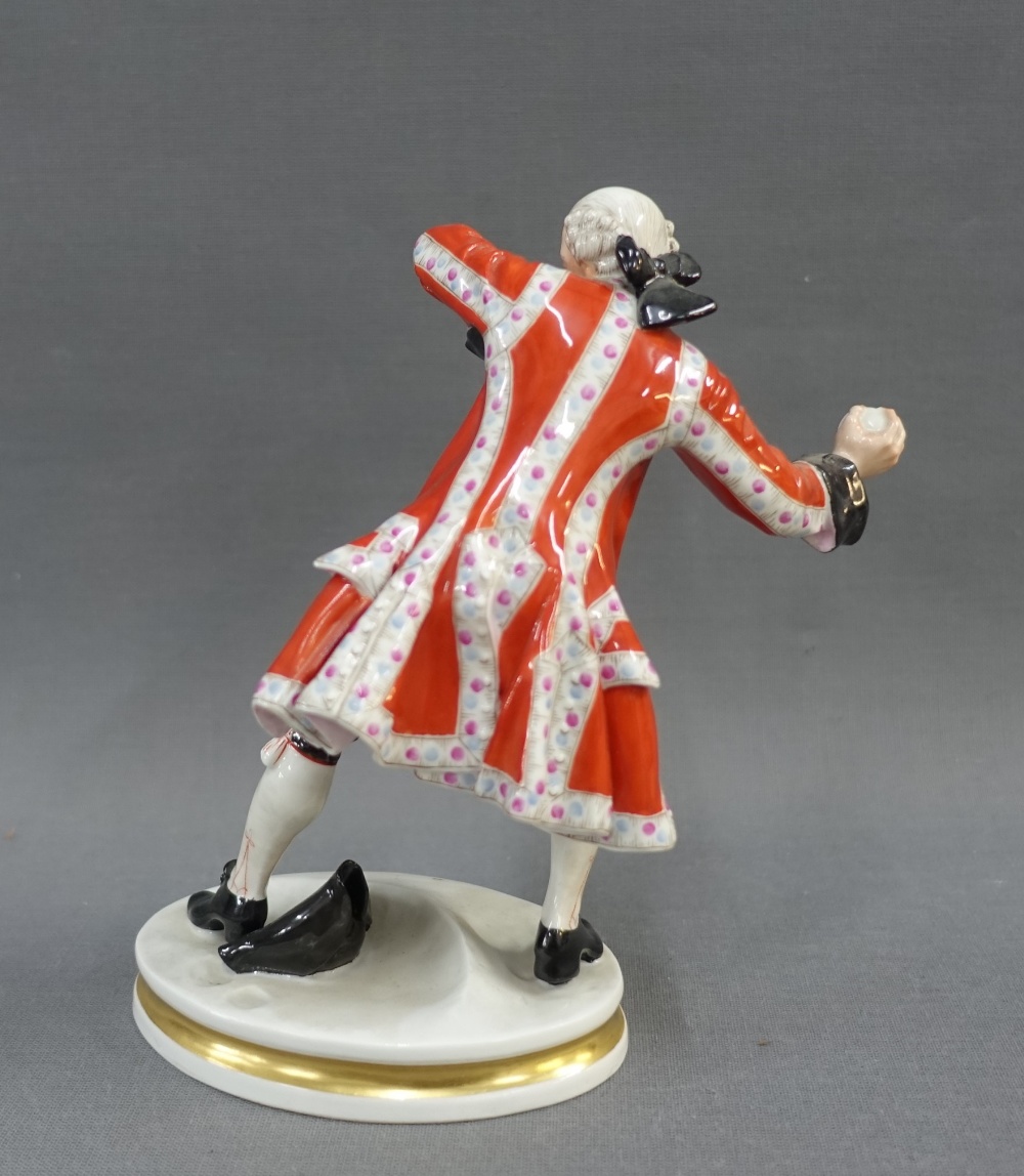 Bing & Grondahl porcelain snowball figure, in 18th century costume, 15cm high - Image 2 of 3