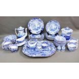 Spode Italian pattern blue and white table wares to include a dinner service and teaset, approx (