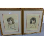 Companion pair of coloured prints, in glazed frames, sizes overall 51 x 52cm (2)