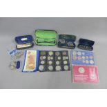 Collection of pre decimal coins and later bank notes together with a collection of vintage