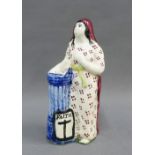 19th century Scottish pottery figure of Faith, 16.5cm high