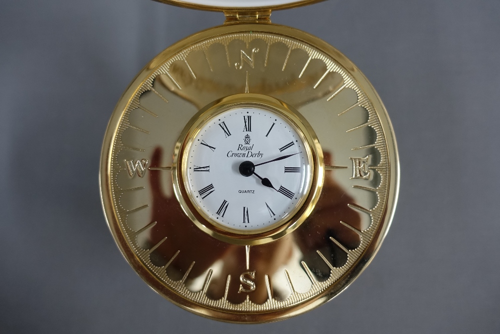 Royal Crown Derby Imari pattern Millennium Globe clock, No. 444/1000, 28cm high - Image 3 of 4
