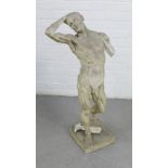 After Eduord Lanteri - Ecorche, a plaster sculpture of a male anatomical figure, impressed makers