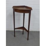 Mahogany two tier corner stand, 96 x 53cm