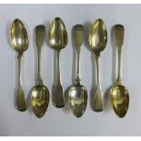 Set of six 19th century Scottish silver teaspoons, David Gray, Dumfries, c1820, fiddle pattern