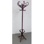 Bentwood hat and coat stand, 196cm high