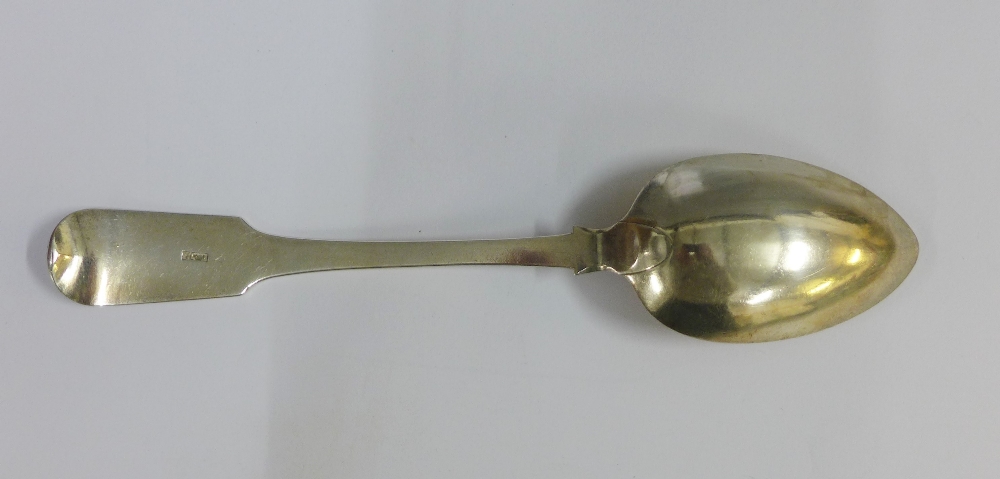 19th century Scottish provincial silver table spoon, c1820, fiddle pattern, makers mark - Image 2 of 3