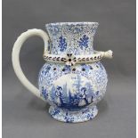 late 18th / early 19th century pearlware puzzle jug , 'In books, or work, or helpful play let my