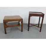 Two mahogany chinoiserie style side tables, tallest 68 x 50cm (2)