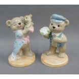 Two Bing & Grondahl Teddy Bear collection figures to include Victoria and Victor, 10cm high (2)