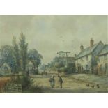 Albert Dunnington, (1860 - 1928) The Windmill, Tadley, Cheshire, watercolour, signed and dated 1920,