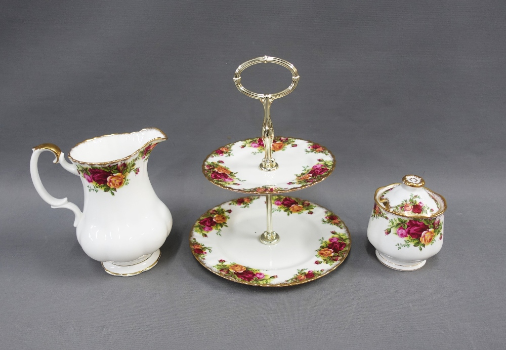 An extensive Royal Albert Old Country Roses teaset comprising cups, saucers, side plates, two tier - Image 3 of 5