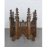 Carved oak Gothic style pulpit / wall shelf,