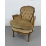 Buttonback upholstered bedroom chair 81 x 59cm