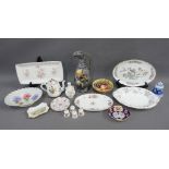Miscellaneous pottery and porcelain trinket dishes, etc to include an Aynsley fruit pattern comport,