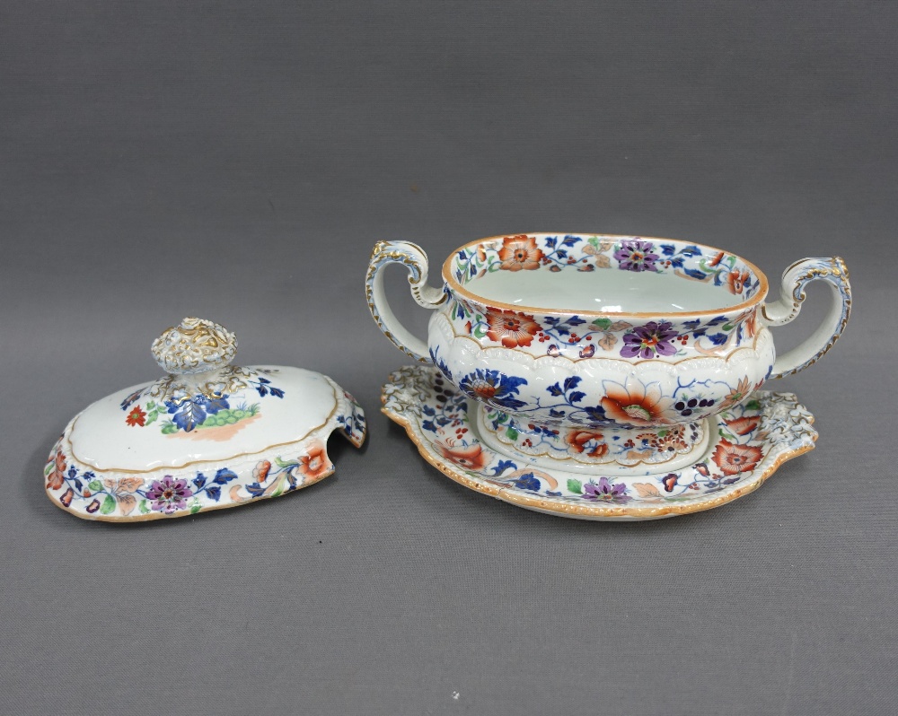 19th century Staffordshire table wares to include ashets, tureens and plates, (a lot) (a/f) - Image 5 of 7