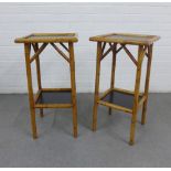 Pair of early 20th century bamboo two tier side tables, 69 x 36cm (2)