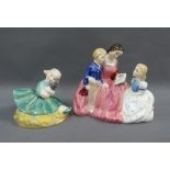 Royal Doulton 'The Bedtime Story' figure, HN2059, together with Lily, a Royal Worcester figure