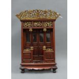 Miniature chinoiserie wooden cabinet, 37 x 27cm