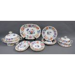 19th century Staffordshire table wares to include ashets, tureens and plates, (a lot) (a/f)