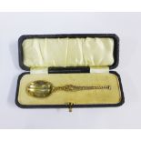Silver Anointing Spoon, I.S Greenberg & Co, Birmingham 1936, in fitted case