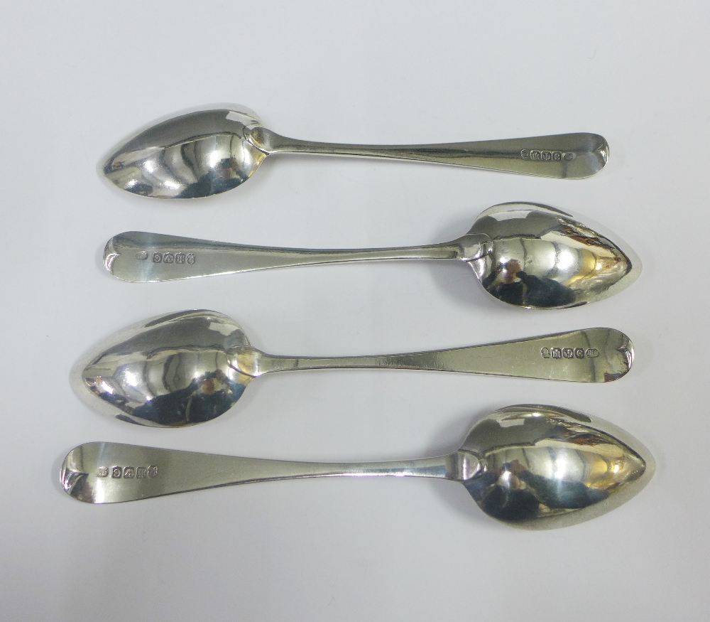 Set of four early 19th century Scottish silver dessert spoons, makers mark JN, Edinburgh 1808, - Image 2 of 4