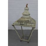 Painted metal lantern light fitting, 90 x 47cm