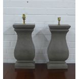 pair of contemporary faux stoneware table lamp bases, (a/f) 47 x 23cm (2)