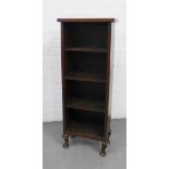 Early 20th century dark oak open bookcase, 110 x 42cm