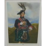 George Fifth Duke of Gordon, coloured print, in a glazed frame, 34 x 28cm