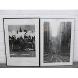 Andreas Feininger black and white print of New York, and another, both i glazed frames, 50 x 70cm (