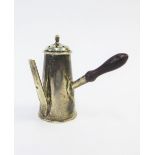 Victorian miniature silver chocolate pot, Cornelius Desormeaux Saunders & James Francis Hollings