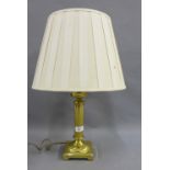 Faux brass table lamp base and shade