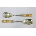 A pair of silver salad servers, James Deakin & Sons, Sheffield 1899, (2)