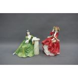 Two Royal Doulton figures to include 'Top o'the Hill' HN1834 & 'Secret Thoughts' HN2382, (2)