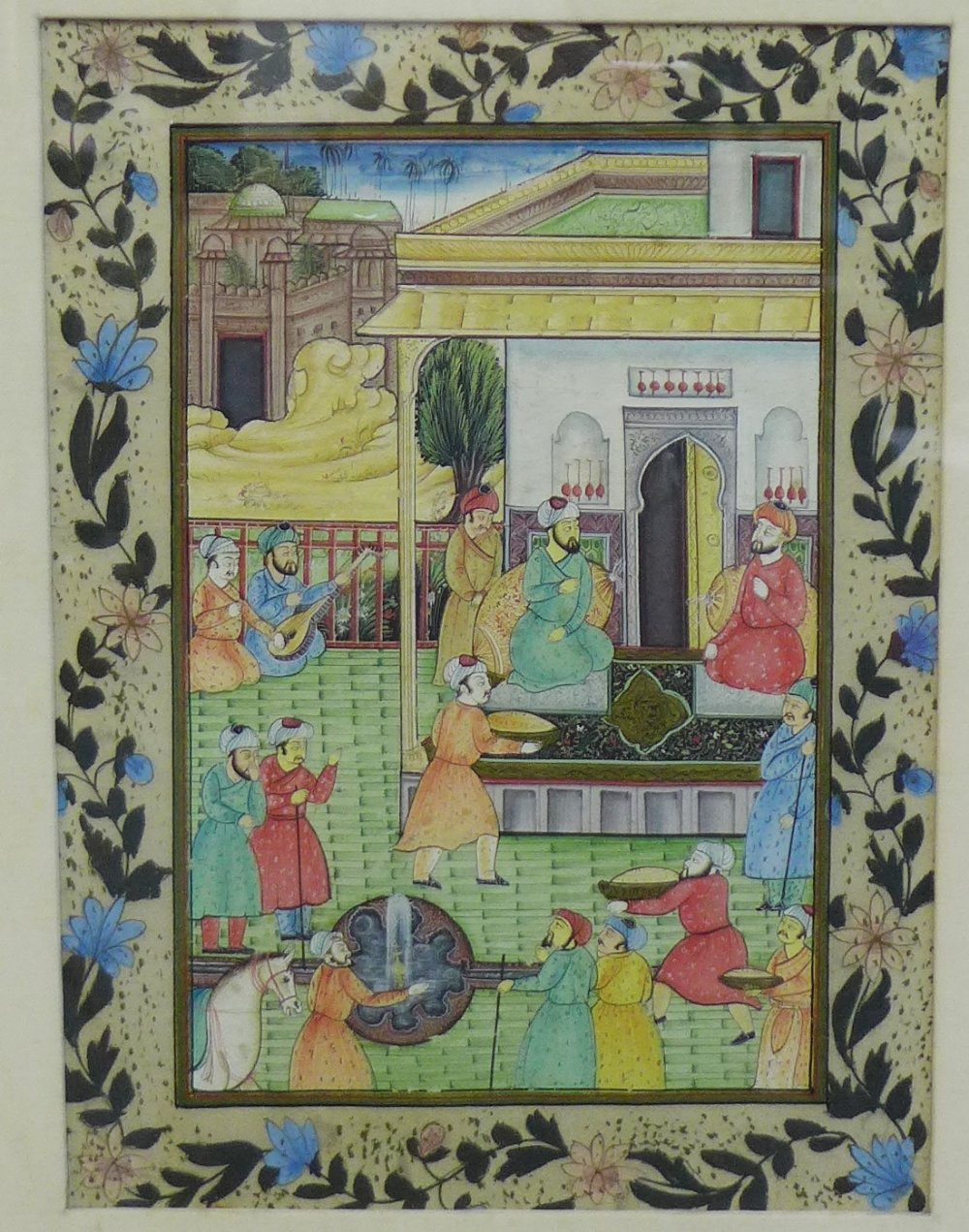 Indian School, gouache on silk, framed under glass, 19 x 26cm