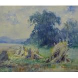 Rural Landscape, Watercolour, apparently unsigned, framed under glass with a giltwood frame, 49 x