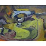 McKay, Abstract Landscape, oil on board, signed and framed, 38 x 29cm