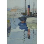 East Coast Harbour, Watercolour, apparently unsigned, framed under glass, 27 x 37cm