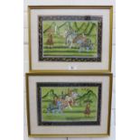 Pair of Indian School gouache, framed under glass, 28 x 20cm (2)