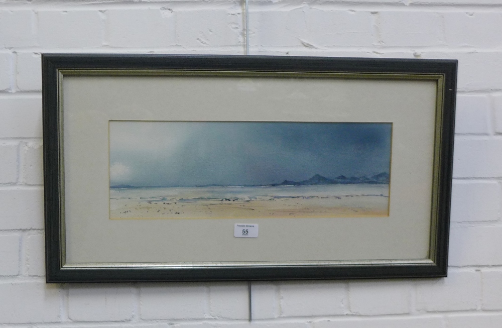 Gerry Goldwyre, Shore Scene, Watercolour,signed and dated 1991, framed under glass, 45 x 15cm - Image 2 of 3