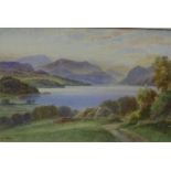 Edith A. Stock (1880 - 1929) Loch Luichart - Dingwall, Watercolour, singed, framed under glass, 45 x