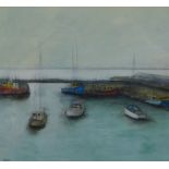 Stephanie Dees, RSW (B.1974) Port Seton Harbour, Mixed Media, signed, framed under glass, 19 x 22cm