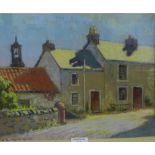 J.C. Armstrong, Street Scene, Pastel, signed, framed under glass, 38 x 28cm