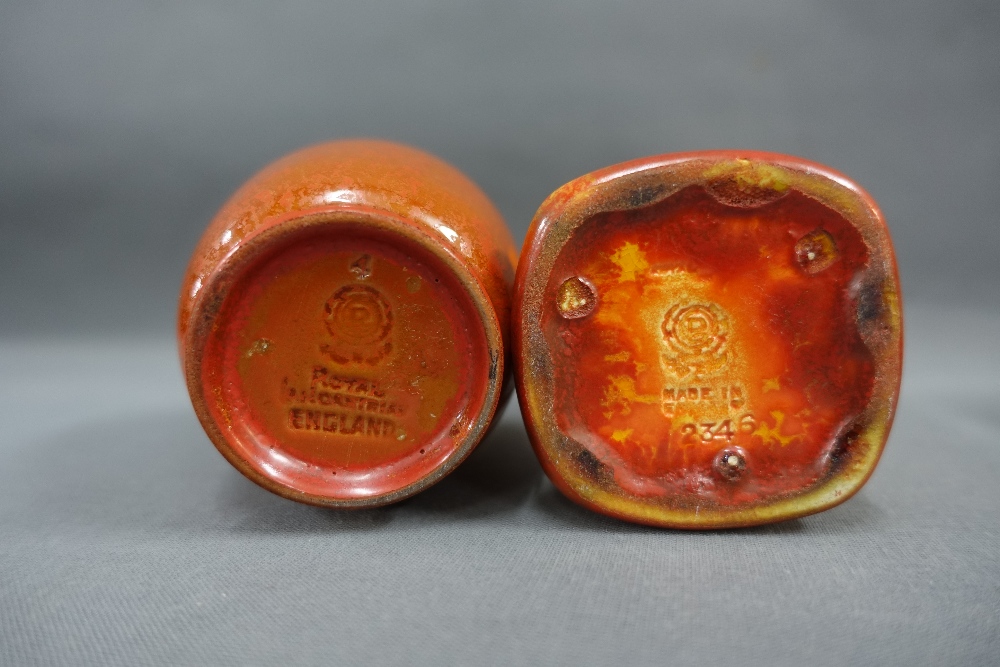 A collection of Pilkingtons Royal Lancastrian orange glazed pottery to include four vases of various - Image 3 of 4