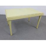 Vintage painted metal 'Tom Thumb' table, with rectangular top and tapering legs, 52 x 91 x 60cm
