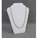 Gold rope twist necklace, stamped 10K, approx 25g